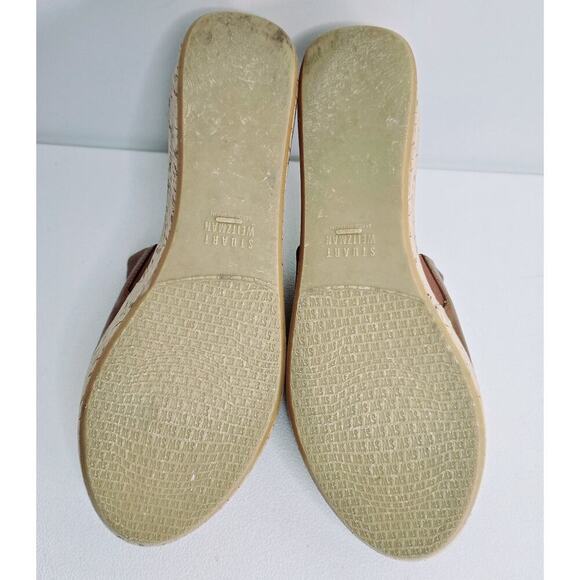 Stuart Weitzman Flatout Platform Sandal Brown Nappa Sz 8 M - Picture 9 of 10